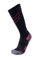 Vorschau: UYN Lady Ski Ultra Fit Socks black pink /paradise 2019/20